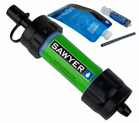 Sawyer Mini Water Filtration System - Green Hiking & Camping Accessories