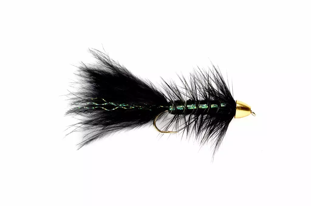 Fulling Mill Flies Conehead Woolly Bugger Black