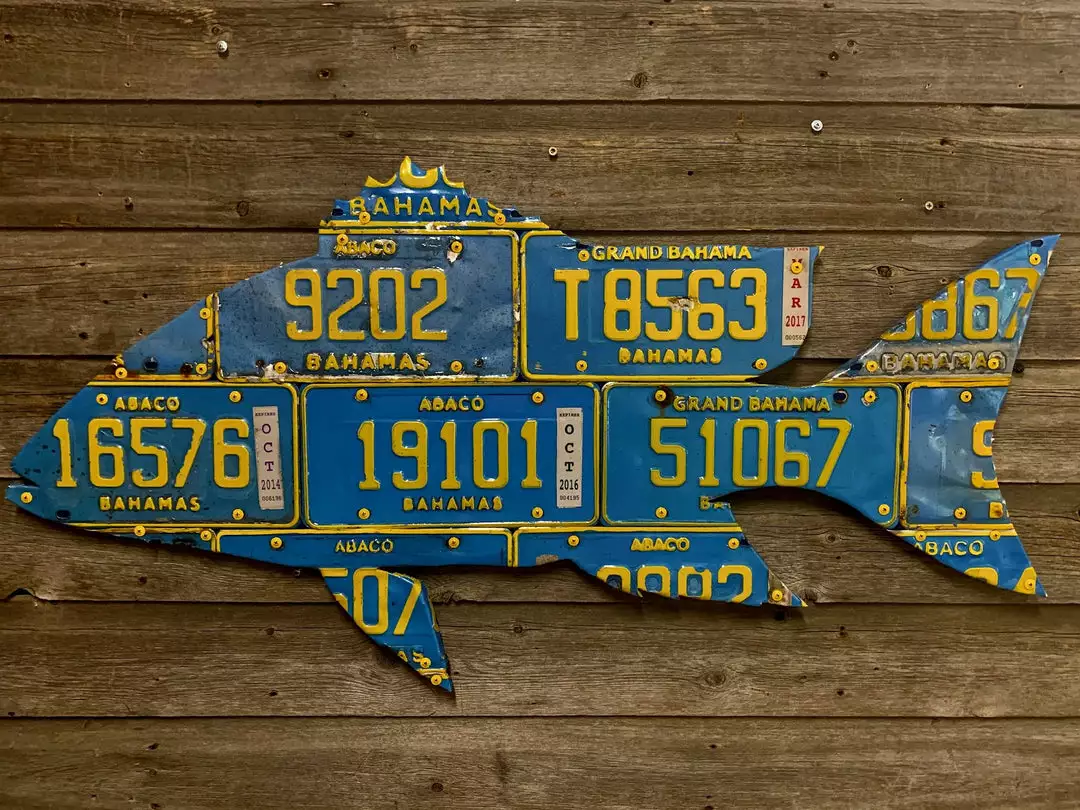 Gifts Cody Richardson Art - Bahamas Mutton Snapper License Plate Art