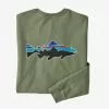 Shirts Patagonia Mens Long Sleeve Fitz Roy Trout Responsibili Tee