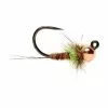 Fulling Mill Hot Spot Pheasant Tail Jig Chartreuse Barbless