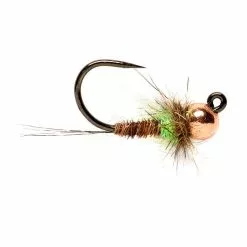 Fulling Mill Hot Spot Pheasant Tail Jig Chartreuse Barbless
