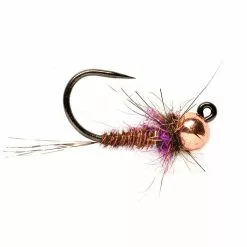 Fulling Mill Hot Spot Pheasant Tail Jig Purple Barbless Flies