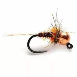 Fulling Mill Hot Spot Pheasant Tail Jig Orange Tungsten Beadhead Barbless Flies