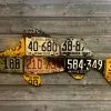 Gifts Cody Richardson Art - Minnesota Antique Walleye License Plate Art