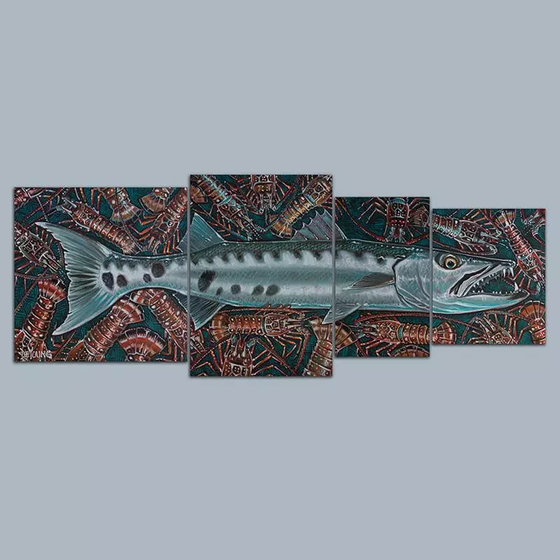 DeYoung Print - 4 Panel Barracuda
