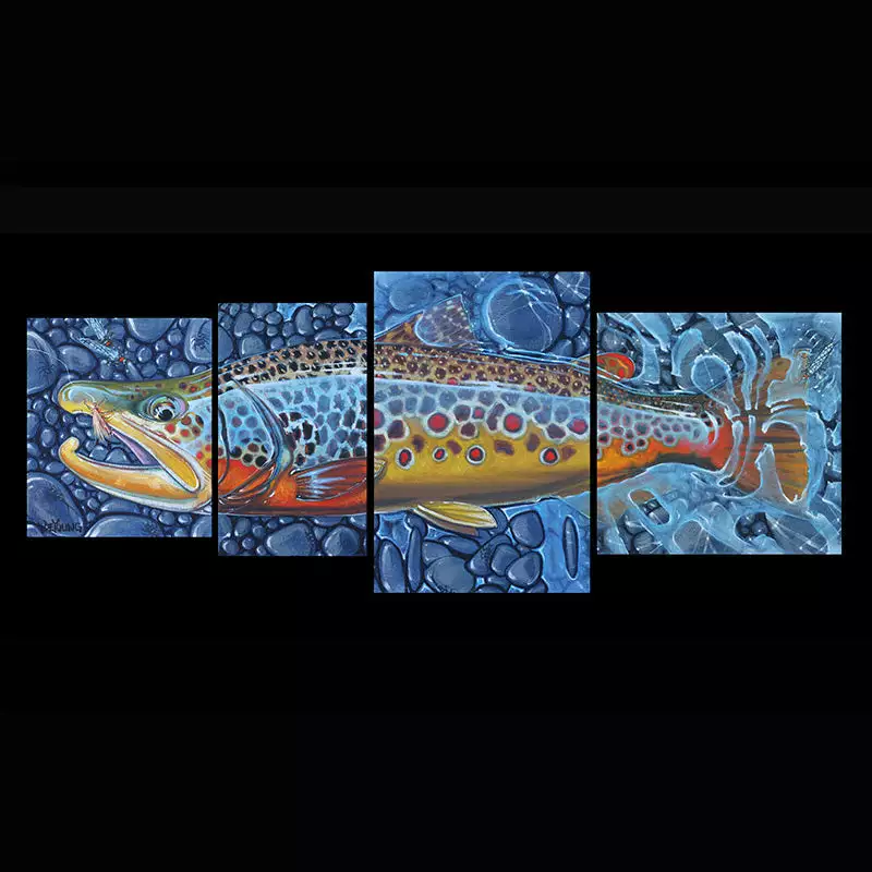 Gifts DeYoung Print - 4 Panel - Shades Of Brown