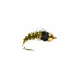 Fulling Mill Krystal Caddis Olive Beadhead Flies