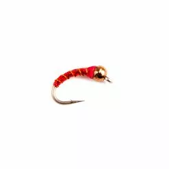 Fulling Mill Flies Red & Copper Zebra Midge Tungsten Beadhead