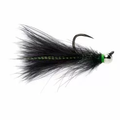 Fulling Mill Flies CDC Jig Streamer Minnow Black Barbless