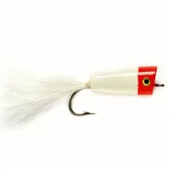 Fulling Mill Skipping Bug Popper Red & White Flies