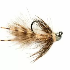 Fulling Mill Tungsten Jig Bugger Tan Barbless Flies