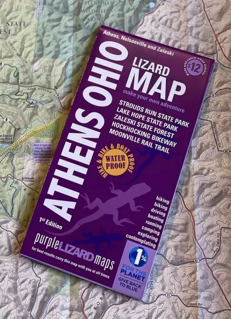 Books & Videos Purple Lizard Map - Athens Ohio 1st Edition