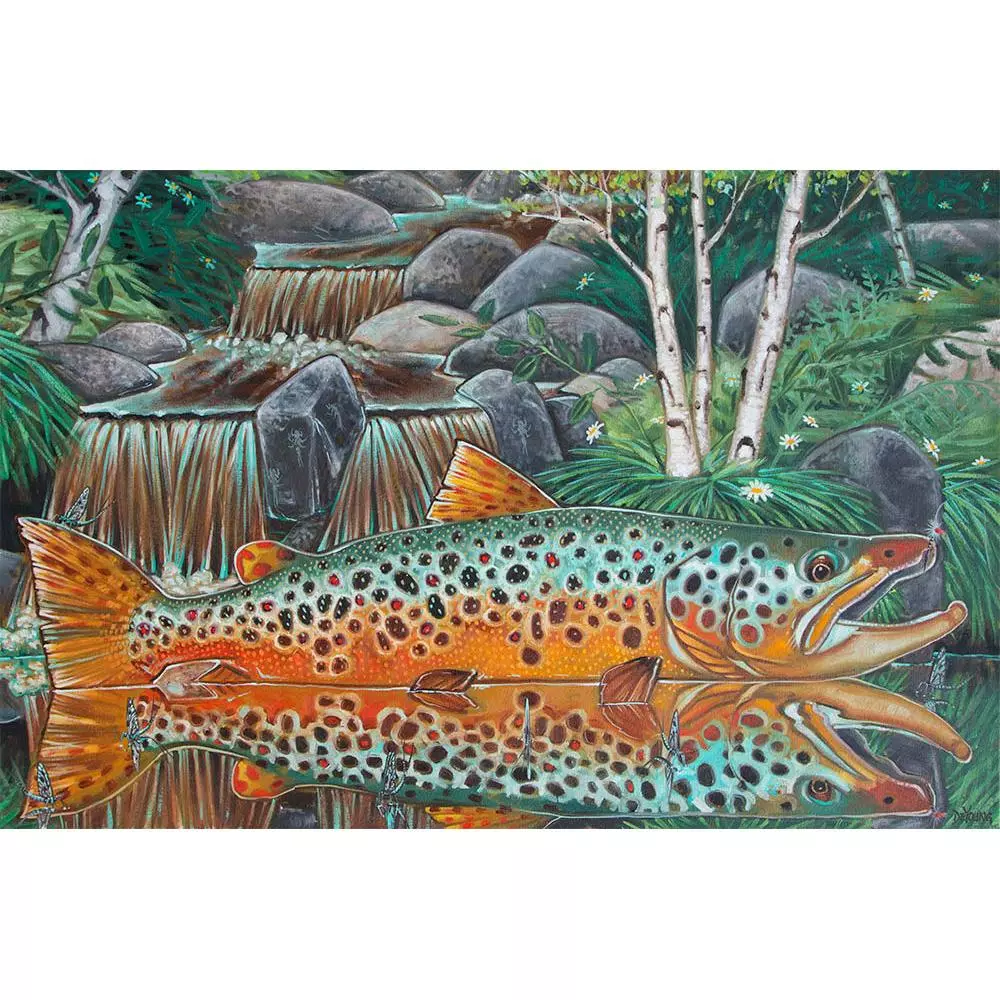 DeYoung Print - Brown Trout Waterfall Gifts