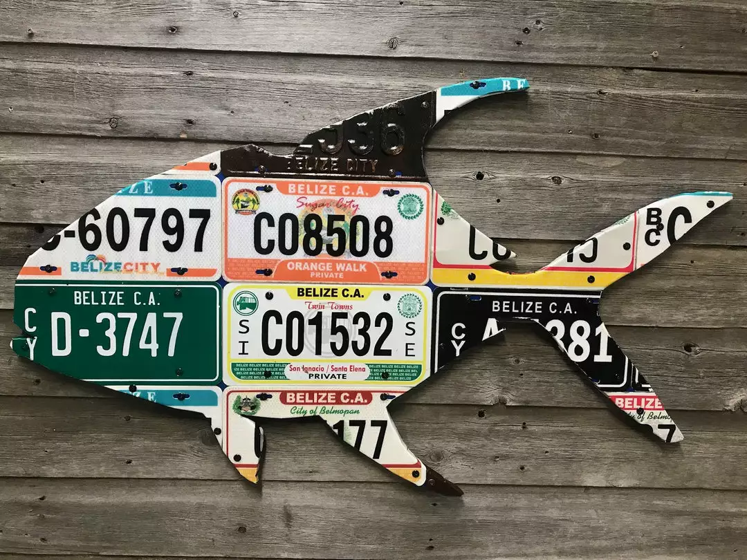 Gifts Cody Richardson Art - Belize Grand Slam License Plate Art Bundle (Permit/Tarpon/Bonefish)