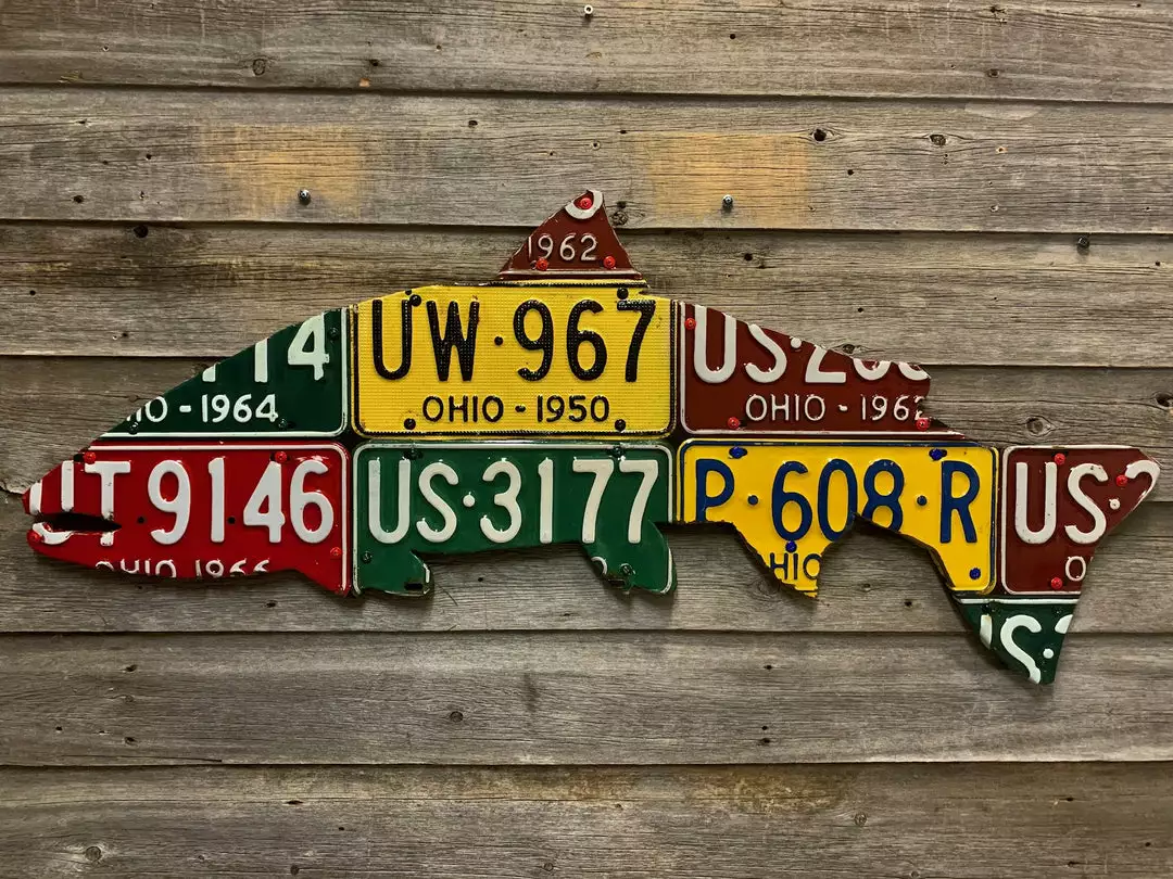 Gifts Cody Richardson Art - Ohio Steelhead License Plate Art