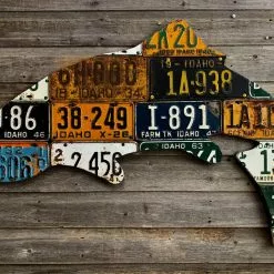Gifts Cody Richardson Art - Idaho Large Antique 4-Foot Trout License Plate Art