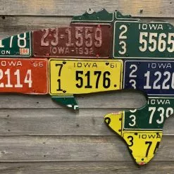 Cody Richardson Art - Antique Iowa Largemouth Bass License Plate Art Gifts