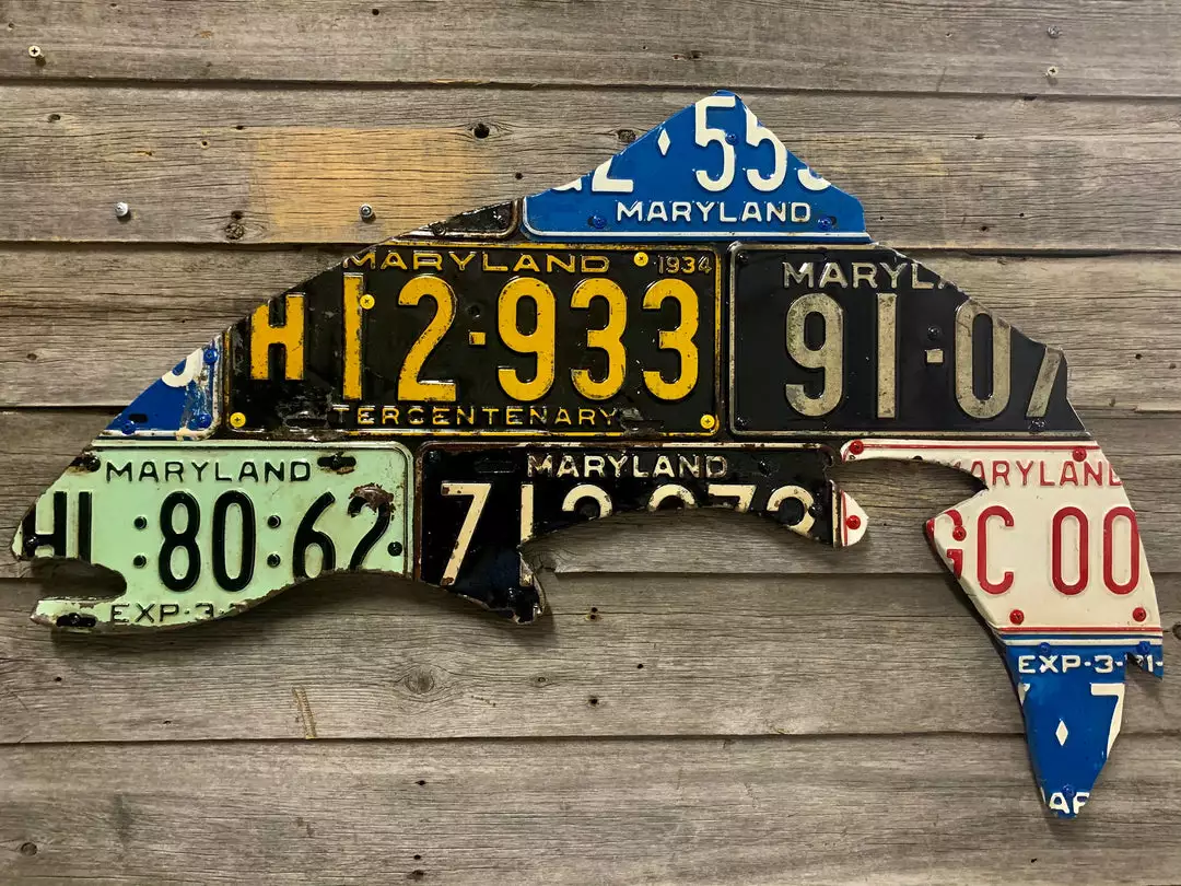 Cody Richardson Art - Maryland Antique Trout License Plate Art