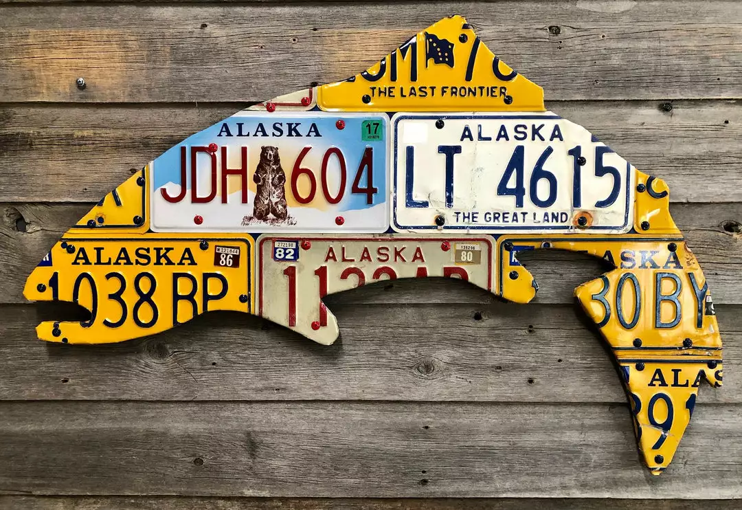 Cody Richardson Art - Alaska Rainbow Trout License Plate Art