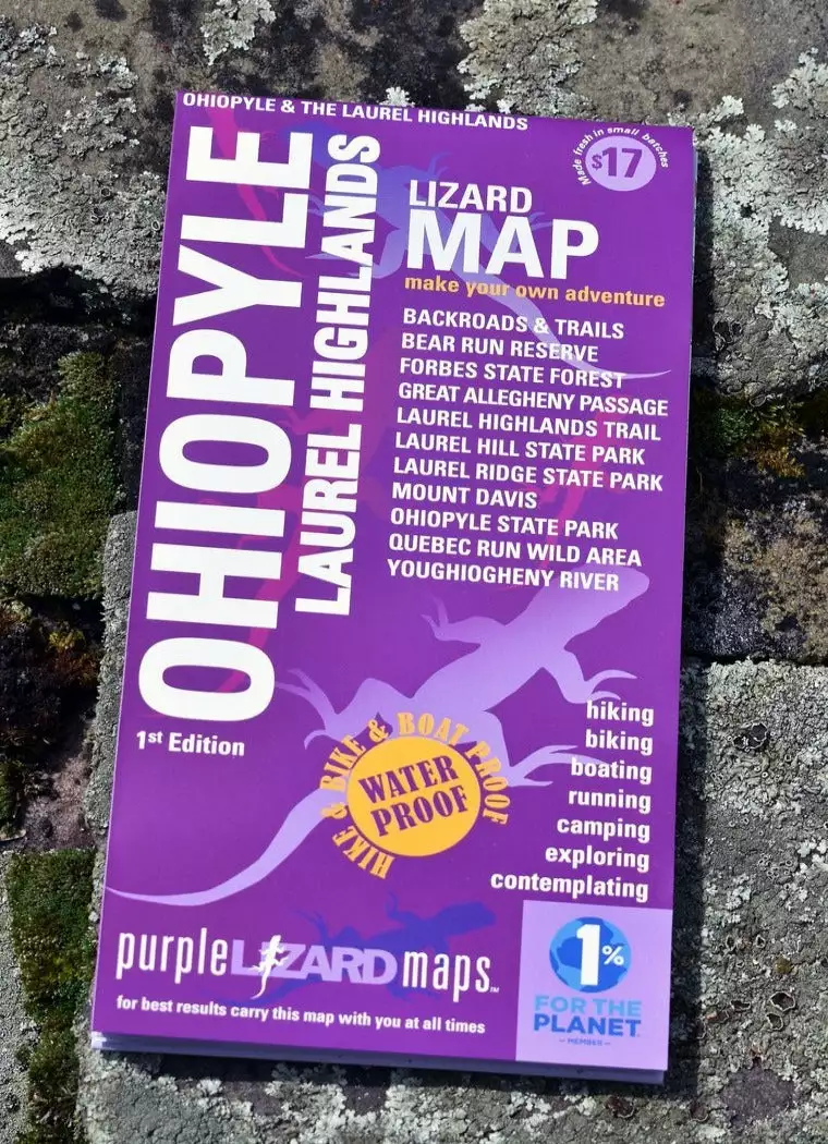 Purple Lizard Map - Ohiopyle/Laurel Highlands Books & Videos