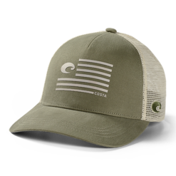 Costa Del Mar Socks Hats Gloves COSTA TWILL TRUCKER TRADITIONS HAT MOSS/STONE