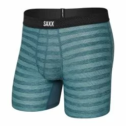 SAXX HOT SHOT BOXER BRIEF FLY - WASHED TEAL HEATHER Layering & Underwear