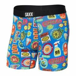 Layering & Underwear SAXX VIBE BOXER BRIEF - THE BRIGHT SIDE- BLUE