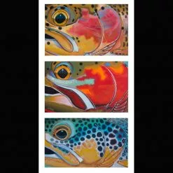 DeYoung Print - Trout Trio - Brook Cutt Brown