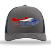 TCO Fly Shop Steal Your Fish Trucker - Charcoal/Columbia Blue Socks Hats Gloves
