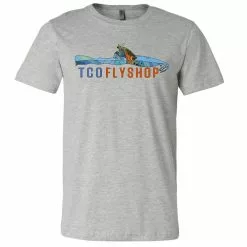 TCO Fly Shop Shirts TCO Logo T-Shirt Deyoung Brown Trout Riser
