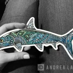 Fly Fishing Stickers Andrea Larko Feeding Bonefish Zentangle Sticker