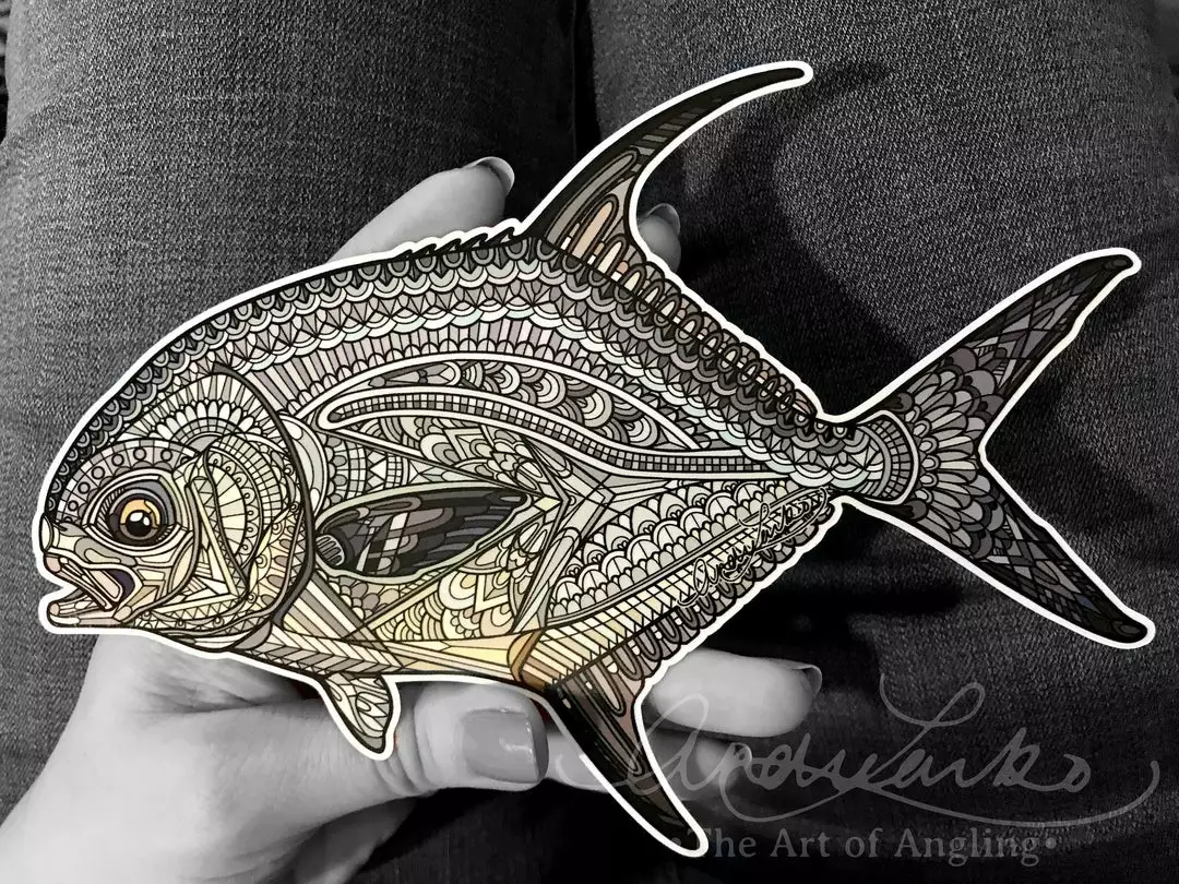 Fly Fishing Stickers Andrea Larko Permit Sticker