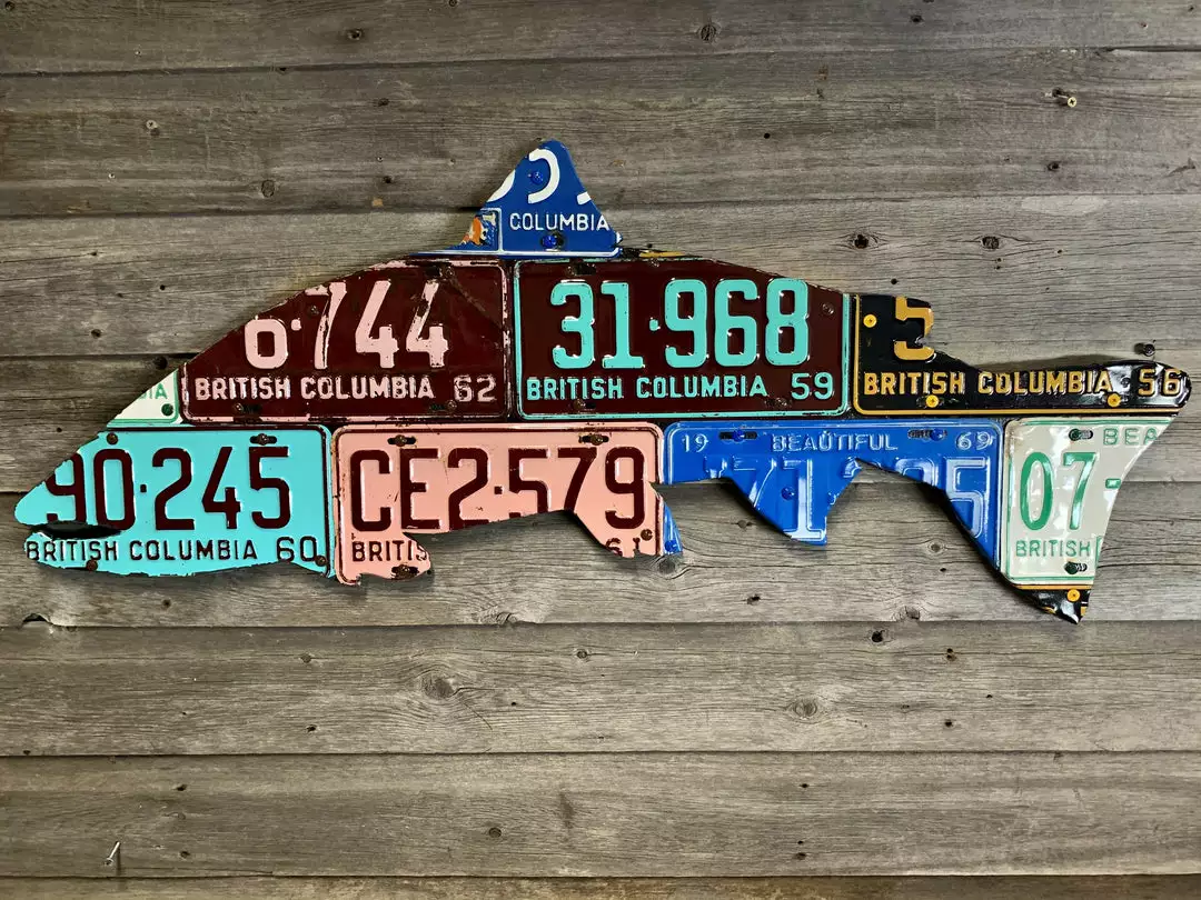 Gifts Cody Richardson Art - British Columbia Steelhead License Plate Art