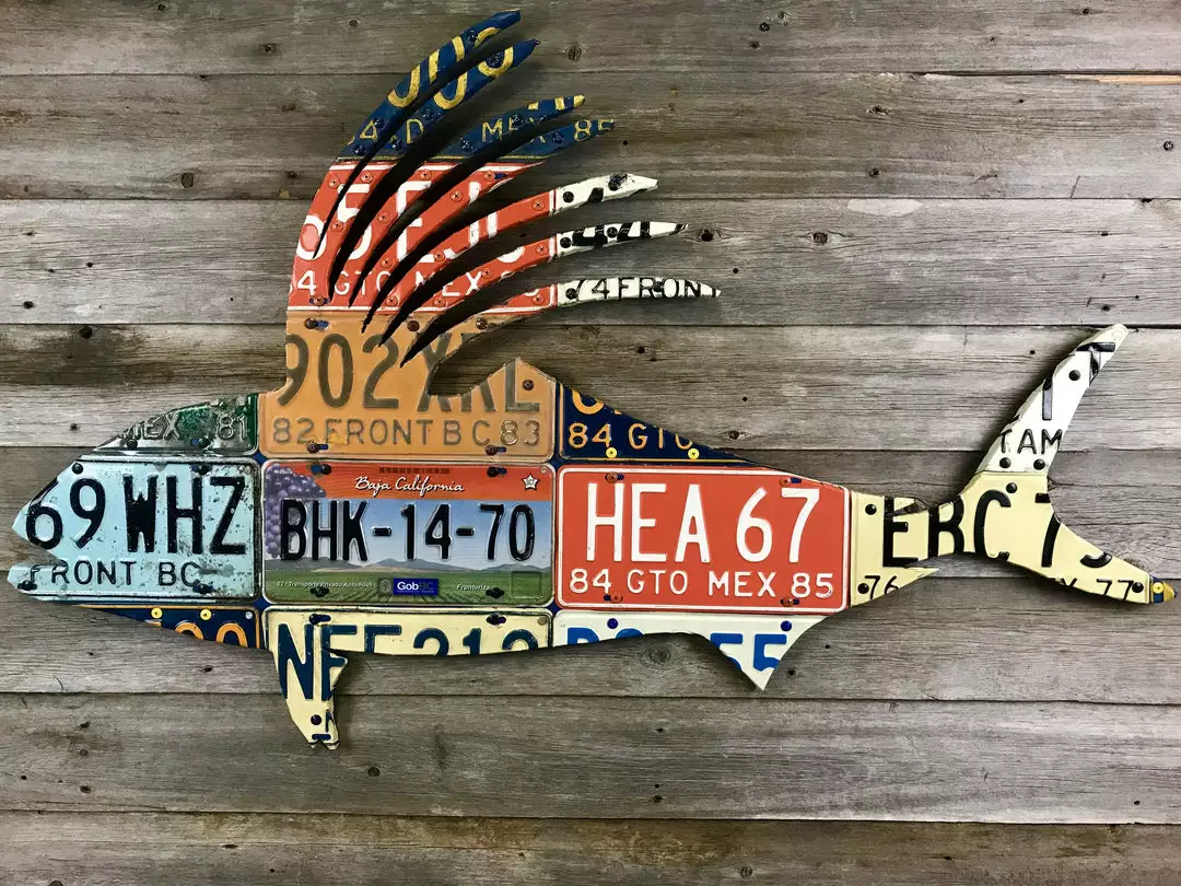 Cody Richardson Art - Mexico Roosterfish License Plate Art