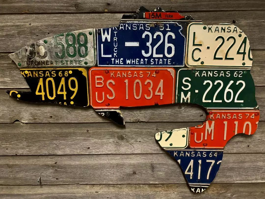 Gifts Cody Richardson Art - Kansas Largemouth Bass License Plate Art