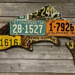 Gifts Cody Richardson Art - Colorado Antique Trout License Plate Art