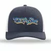 Socks Hats Gloves TCO Fly Shop Hat Low Pro Trucker - Retro Logo Heather Navy / Lt. Gray