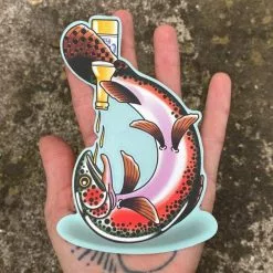 Fly Fishing Stickers DrewLR Sticker - Quarantine And Chill