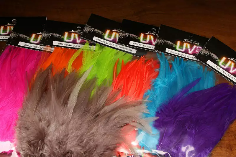 Hareline UV2 Strung Saddle Materials